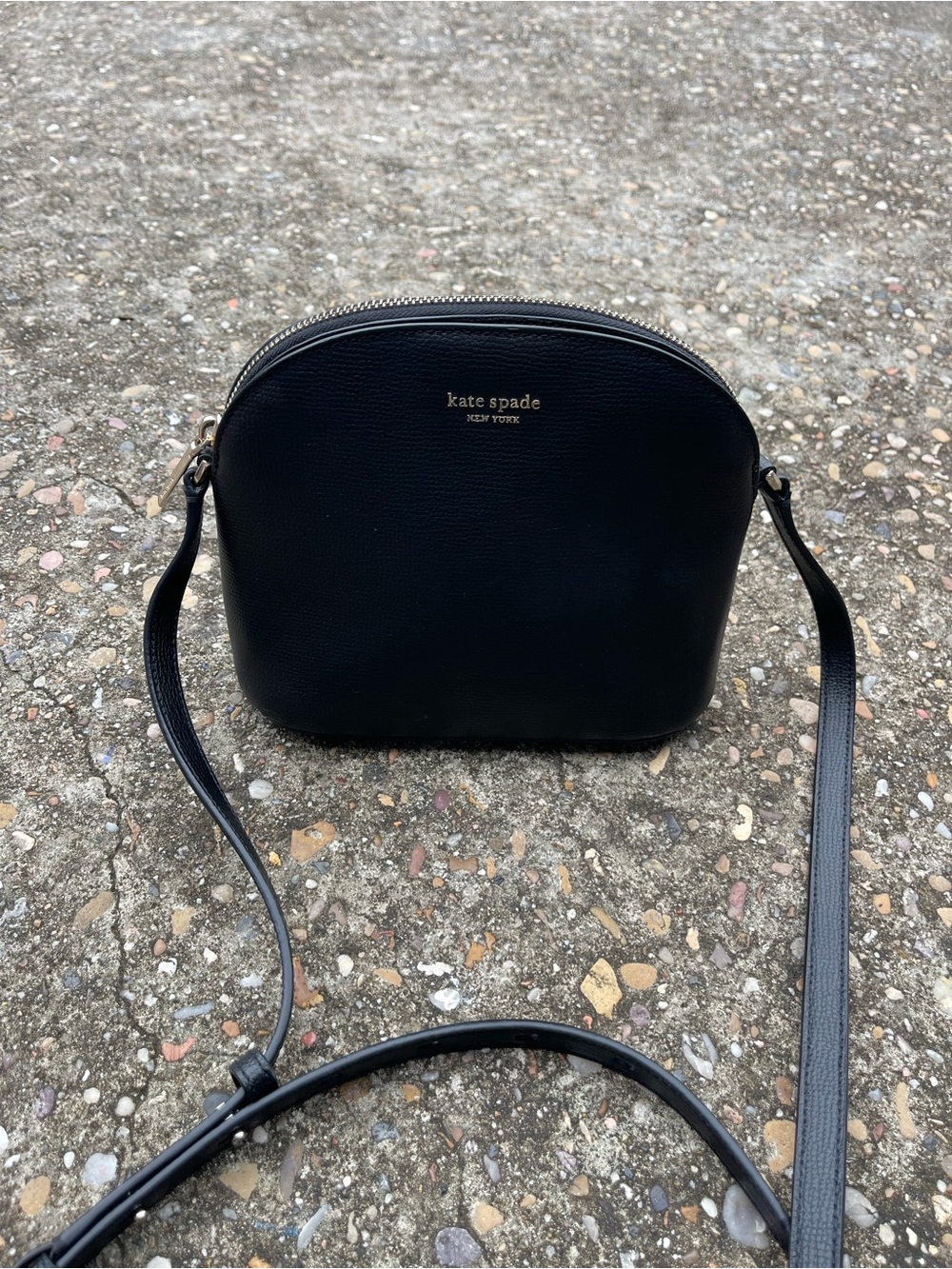 kate spade Black Pebbled Leather Dome Crossbody